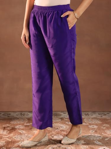 Image of Libas Printed Silk Blend Straight Kurta With Trouser and Dupatta