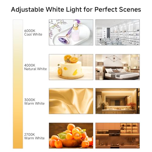 Image of BTF-LIGHTING FCOB COB CCT 3000K-6000K Tunable White LED Strip with RF Remote,UL Listed 24V 16.4FT 640LEDs /m Super Bright Dimmable Tape Light for Bedroom Kitchen Under Cabinet Indoor Decor