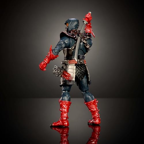 Masters of the Universe Masterverse Ninjor-Actionfigur, 30 Bewegungspunkte, ca. 18 cm großes Motu-Spielzeug, Deluxe-Design, Rüstung und Waffen-Zubehörteile, JBP82, [Mehrfarbig]