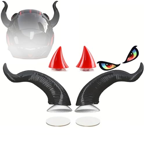 CHPINGN Motorcycle Horn Devil Horns,Motorcycle Helmet Accessories,Bike Helmet, Ski Accessories(Helmet Not Included) (Black 2)