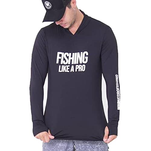 Camisa Poliamida com Capuz Proteção Solar Uv Preto - Mar Negro G1