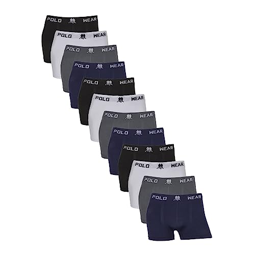 Kit 12 Cuecas Boxer Microfibra Polo Wear Tamanho:GG;Cor:Sortido