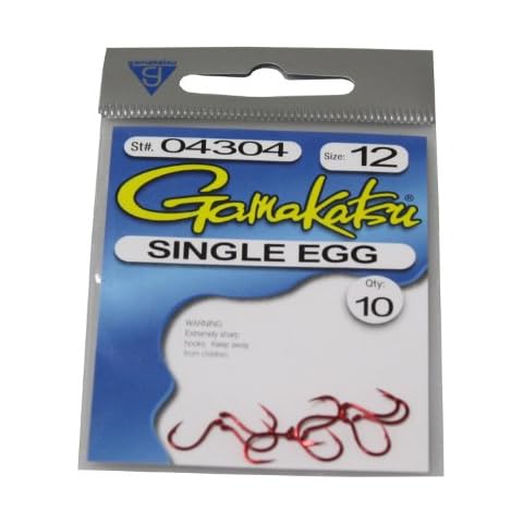 Gamakatsu Single Egg Hook #12, Red Cover