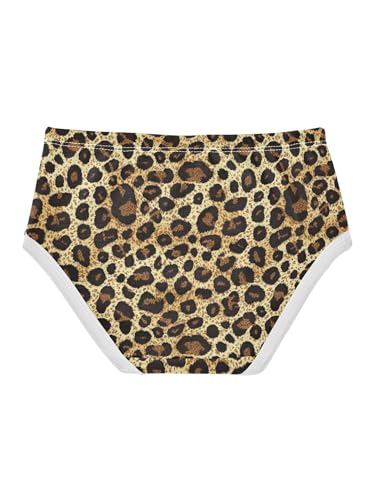 ZZKKO Leopard Animal Skin Texture Girls Underwear Toddler Panties for Girls Comfort Brief Size 2T2