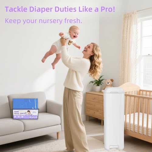 Image of Diaper Easy Roll Refill Bags，90 Lavender Scented Diaper Pail Refills，Holds Up to 4200 Newborn Diapers，Superior Odor Control，Compatible with Genie Easy Roll Signature & Platinum Pails