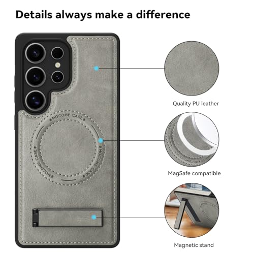 Image of Lunivop for Samsung Galaxy s25 Ultra Case PU Leather 6.9 inch Grey