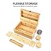 Pike & Pine Handmade Large Stash Box Combo - Storage For Herbs and Accessories | 100% Bamboo w/ Natural Finish | Includes Grinder + 2 Stash Jars | Discreet Design, Lockable, and Removable Dividers