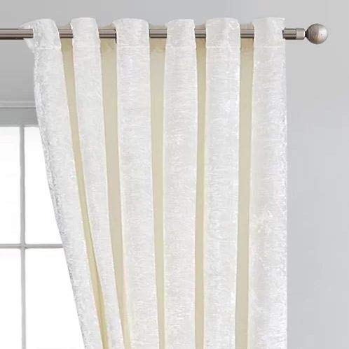 Image of Velvet Solid Grommet Long Door Curtain, Long Door 9 Feet, White, Pack of 2