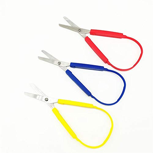 Bastelschere, Schlaufenschere for Kinder, Jugendliche, Erwachsene, bunt, leicht zu greifende Mini-Schlaufenschere, adaptives Design, Schneiden for kleine Hände, 20,3 cm große Bastelschere