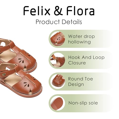 Image of Felix & Flora Toddler Girls Sandals Soft Rubber Princess Flat Shoes Flower Girl Shoes