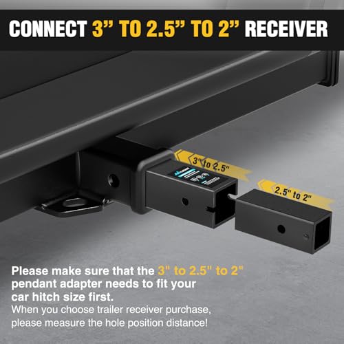 Image of Nilight Trailer Hitch Receiver Adapter Reducer Extender Converter Sleeve Set 3 to 2-1 /2 or 2-Inch and 2-1 /2 inch to 2 inch Receiver Hitches Towing Accessories for RV Truck Bike Rack and Cargo Carriers