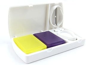 コンパクト ピルカッター ピルケース 収納ピルケース 2個 付 携帯に便利 その場で薬を半分に 【携帯に便利な巾着袋付】 KCP24