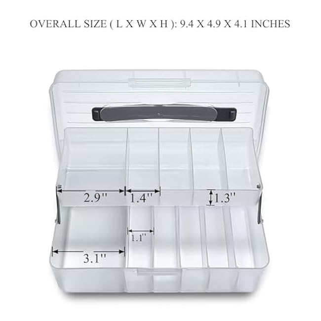 Bandage Organizer with Lid and Handle, Plastic Bandaid Storage Container for Home Medicine Cabinet, First-Aid Holder for Strip, Medical Elastic Wrap, Alcohol Swab Sorter Box, 2 Pack