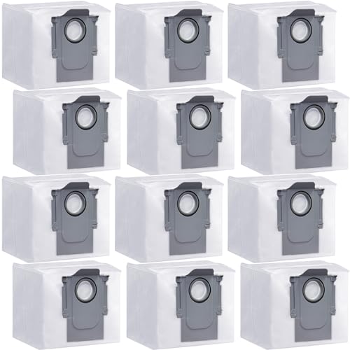 12 pack Dust Bags for roborock Disposable Dust Bag Q5 Q5+ Q7 Q7+ Q7 Max Q7 Max+ S7 MaxV Ultra S8+ S8 Pro Ultra Robot Vacuum,roborock q5 bags:3L Large Capacity Disposable Bag Replacement