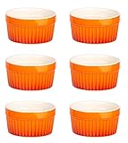 70s Design: Durch das schöne Vintage Design in Orange sind die Ragout Fin-Schalen ein optisches Highlight auf dem gedeckten Tisch. So sind die Förmchen eine super Geschenkidee für Hobby-Köche. Auch Restaurants & Gastronomen sind begeisterte Benutzer solcher Auflaufförmchen.
