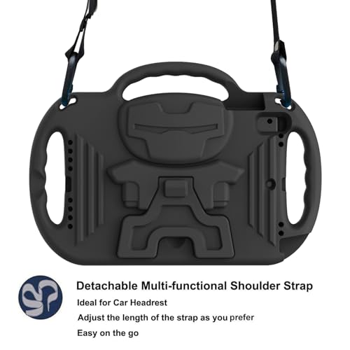 LTROP iPad 6th Generation Case, 9.7 iPad Case 2018, iPad 9.7-Inch Case - Light Weight Shock Proof Handle Stand Shoulder Strap Kids Case for 9.7 inch Apple iPad 6th Gen/ 5th Gen/Air 2/ Air - Black