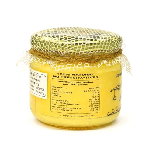 Image of FARMA FOODS A2 Desi Cow Ghee 300 ml | Bilona Method Hand Churned | Traditional Pure Natural Ghee | No Preservatives | Farm Fresh Taste | Everyday Cooking Nutrition