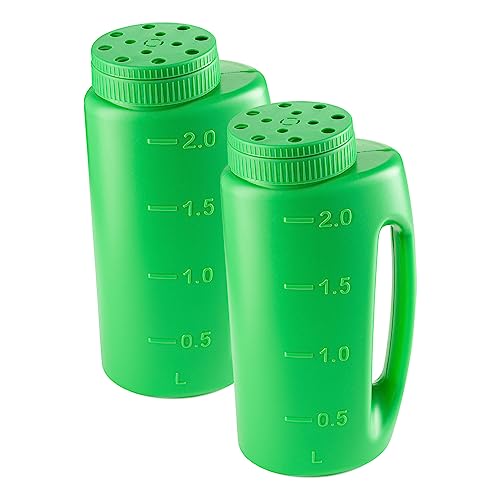 Image of Superio Seed Spreader for Lawn, 2L Handheld Shaker, Dispenser for, Seed, Snow and Ice Melt, Salt, Insect Repellents- Multipurpose Garden Applicator with Adjustable Holes, 68 Oz