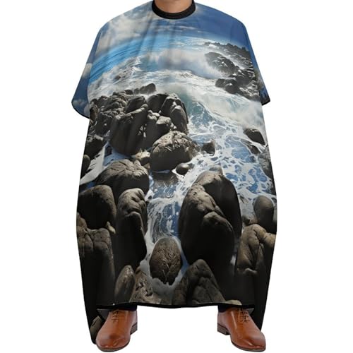 Capa para barbería Ocean Pouring Over Coastal Rocks miniatura 1