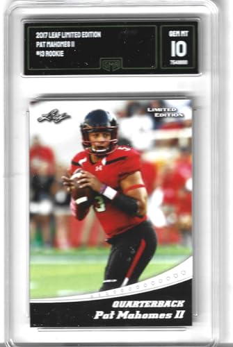 2017 PAT MAHOMES LEAF LIMITED EDITION ROOKIE CARD...