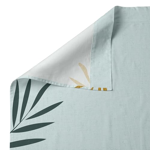 Drap plat d'exception Sabana Foliage mint lit 105 haut de gamme - 4