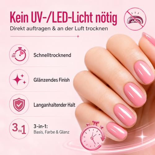 Zestaw 6 pisaków do lakieru do paznokci 3 w 1, szybkoschnący lakier kolorowy bez lampy UV, pisaki na bazie wody w kolorze różowym, nude, różowym, fioletowym i czerwonym, do francuskich paznokci