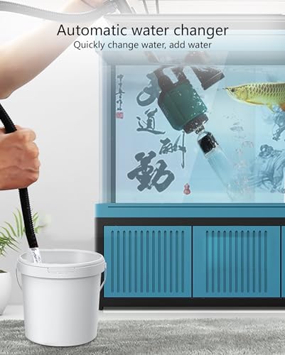 Efficient Aquarium Gravel Cleaner with Algae Scraper & Hose Controller, 36W Water Maintenance Tool for Fish Tank Gravel & Sand Cleaning