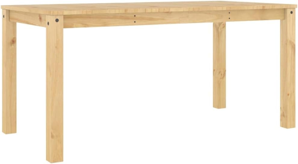 Close-up view of the corner of the Generisch Panama Solid Pine Dining Table