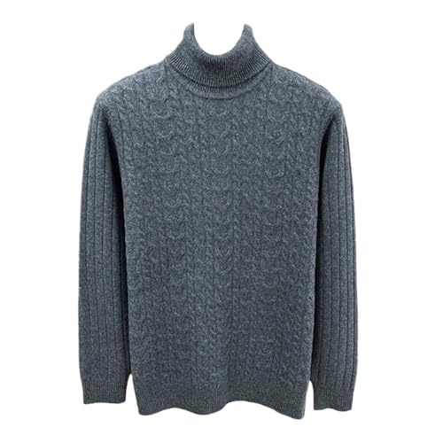 Suéter de cachemira para hombre con cuello alto grueso contra el frío de invierno