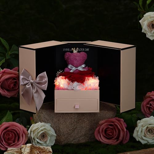 ADDWel Preserved Rose Gifts for Her- Unique Forever Preserved Real Rose with I Love You Necklace 100 Languages, Eternal Rose Gifts for Women Mom Girlfriend Wife Sister on Birthday or Anniversary - Image 6