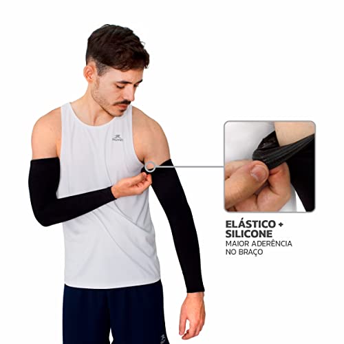 Manguito Esportivo Pro Proteção Solar UV50+ Longo Com Costura Flat e Refletivo Muvin – Par – Mangote