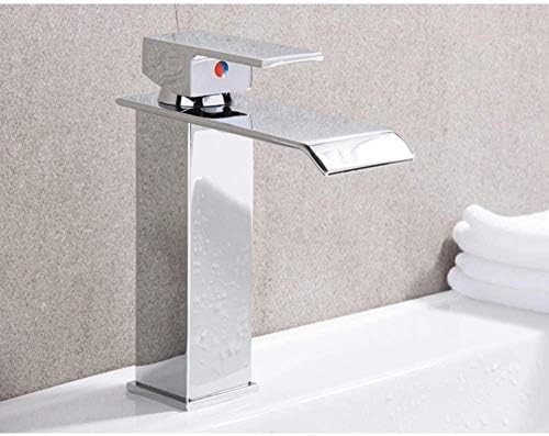 Robinet de lavabo eau chaude et froide avec mitigeur cascade monotrou
