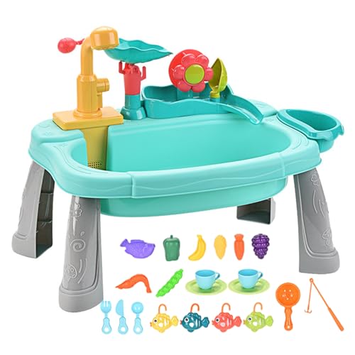 Fregadero de juguete con agua corriente eléctrica y grifo giratorio infantil
