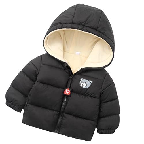 Yuehuam Casacos de inverno para bebês meninos e meninas acolchoado quente com capuz grosso