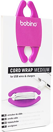 Bobino Cord Wrap Avvolgicavo Medio, Plastica, Rosa, 8x4x1 cm