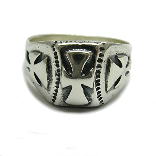 Bague en argent massif 925 anti-allergie avec anneau croisé confort R000271