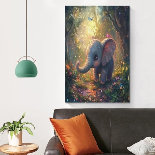Toile éléphant décoration murale moderne salon cuisine 50x75