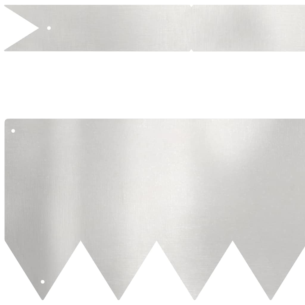 Lot de 30 bordures de pelouse - 100 x 15 cm - En acier inoxydable - Argenté