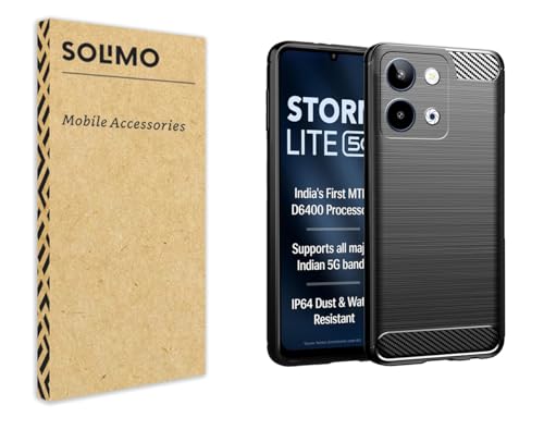 Image of Amazon Brand - Solimo Back Cover Case for Lava Storm Lite 5G | Compatible for Lava Storm Lite 5G Back Cover | 360 Degree Protection | Soft and Flexible (TPU | Matte Black)