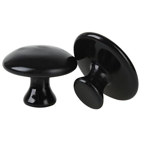 Windfulogo 2 Pcs Mushroom Shaped Massage Stones Warmer Natural Lava Basalt Hot Rock Guasha Tools for Face Body for Spa, Massage Therapy Black Cover