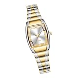 PLCPDM Elegante orologio rettangolare da donna con cassa in lega, quadranti romani, design impermeabile, accessorio quotidiano elegante