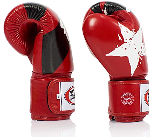 Image of Fairtex Muay Thai Style Sparring Gloves, Red /Black, 14-Ounce