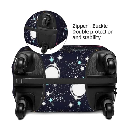 EdNeY Space Planets Travel Luggage Cover Elastic Anti-scratch Suitcase Cover Protector Spandex Stretch Luggage Baggage Covers Fits 25-28 Inch Luggage,L4