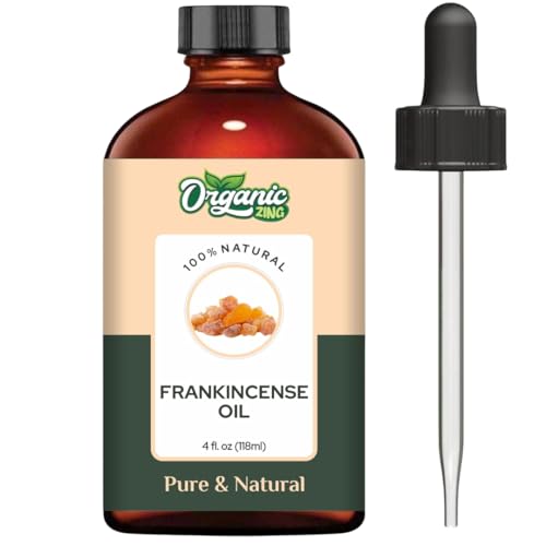Image of Organic Zing Frankincense Oil 118 ml (3.99 fl oz) - Steam Distilled Boswellia Resin Aromatic for Meditation Diffusion, Skincare Blends & Natural Perfumery