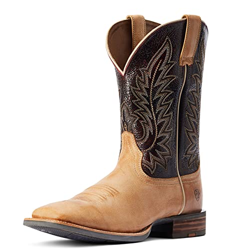 ARIAT Mens Ridin High Western Boot Desert Tan/Dark Brick 12 Narrow