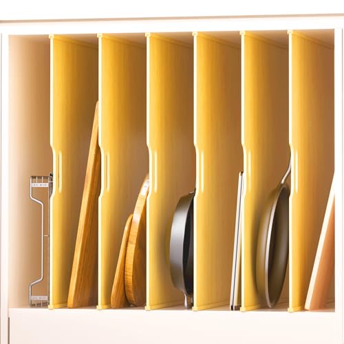 6 Set Trim-to-Fit Wood Tray Dividers for Cabinet, Cookie Sheet Organizer, Multi Layer Embedded Plug-in Board Storage, Cuttable DIY Storage Divider Insert for Kitchen Bedroom Cabinet Closet by Sawjut - Used condition - US$76.52