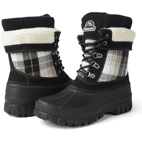 FEWGLEN Womens Waterproof Insulated Winter Snow Boots Cover