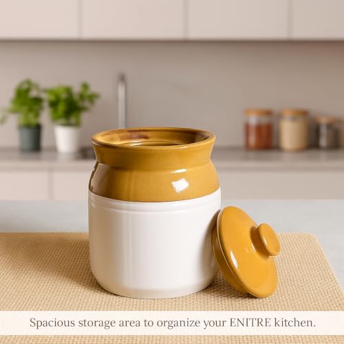 Image of Ceramic Multipurpose Jar - 1000 Ml, 1 Piece, White Espresso