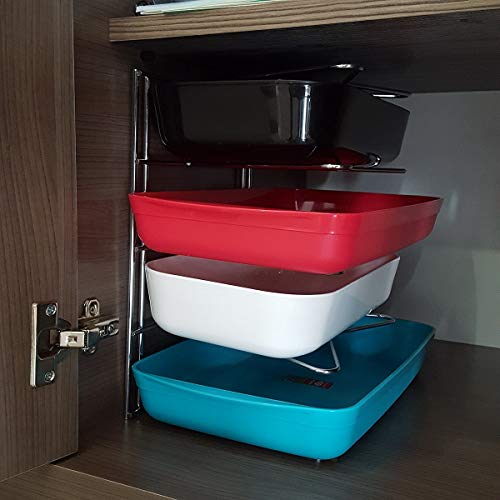 MS Aramados, 287, Organizador de Armario Aramados Para Cozinha Porta Formas, cor Cromado, Aço