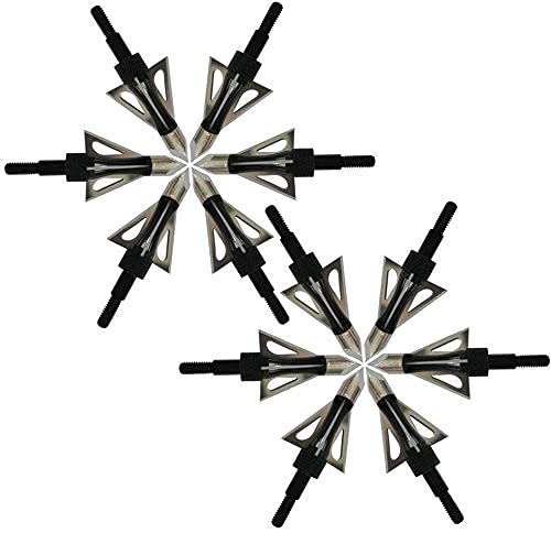 Zzuus 12Pcs 100 Grain Archery Broadheads 3 Fixed Blade Hunting Arrowheads For Compound Bow And Crossbow #TOP2